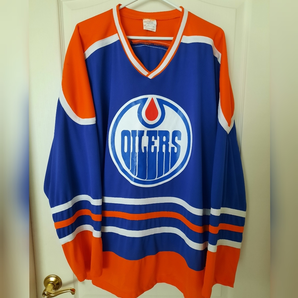 NHL Edmonton Oilers Blue and Orange Jersey